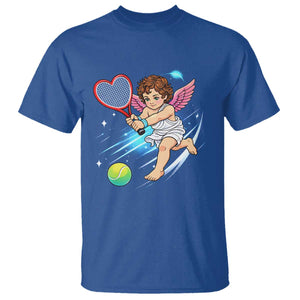 Funny Cupid Tennis Player T Shirt Valentines Day Gift TS12 Royal Blue Print Your Wear