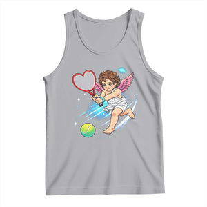 Funny Cupid Tennis Player Tank Top Valentines Day Gift TS12 Athletic Heather Print Your Wear