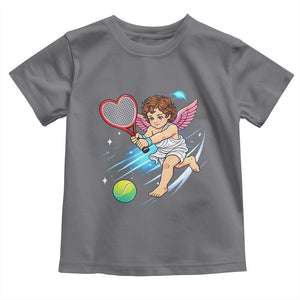 Funny Cupid Tennis Player Toddler T Shirt Valentines Day Gift TS12 Charcoal Print Your Wear