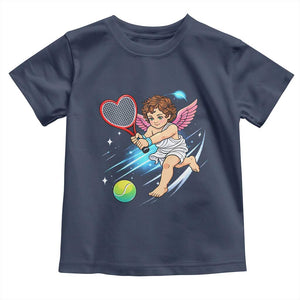 Funny Cupid Tennis Player Toddler T Shirt Valentines Day Gift TS12 Navy Print Your Wear