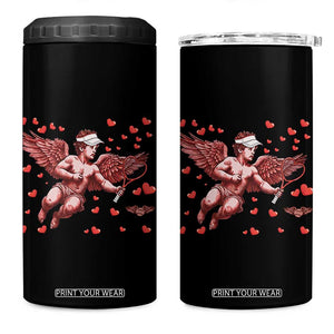 Cute Cupid Tennis Angel 4 in 1 Can Cooler Tumbler Valentines Day Gift TS12 One Size: 16 oz Black Print Your Wear