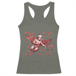Cute Cupid Tennis Angel Racerback Tank Top Valentines Day Gift TS12 Military Green Print Your Wear