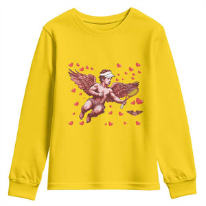 Cute Cupid Tennis Angel Youth Sweatshirt Valentines Day Gift TS12 Daisy Print Your Wear