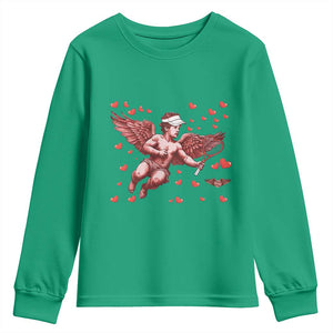 Cute Cupid Tennis Angel Youth Sweatshirt Valentines Day Gift TS12 Irish Green Print Your Wear