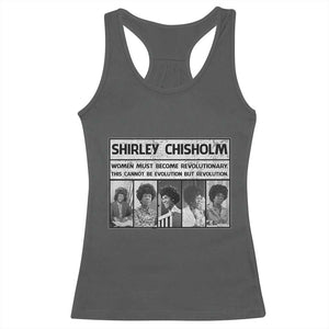 Shirley Chisholm Quote Racerback Tank Top Women Must Become Revolutionary TS12 Dark Heather Print Your Wear