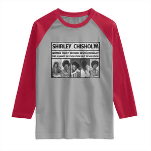 Shirley Chisholm Quote Raglan Shirt Women Must Become Revolutionary TS12 Sport Gray Red Print Your Wear