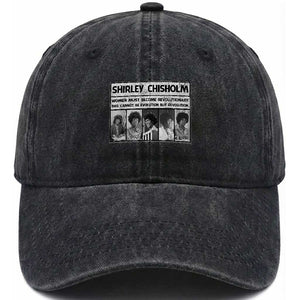 Shirley Chisholm Quote Washed Cotton Baseball Cap Women Must Become Revolutionary TS12 Print Your Wear