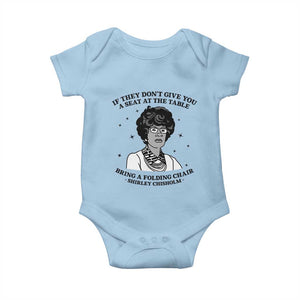 Shirley Chisholm Seat At The Table Quote Baby Onesie Black History Month Gift TS12 Light Blue Print Your Wear