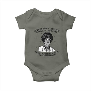 Shirley Chisholm Seat At The Table Quote Baby Onesie Black History Month Gift TS12 Military Green Print Your Wear