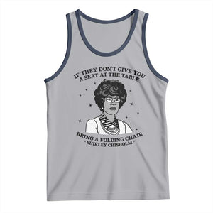 Shirley Chisholm Seat At The Table Quote Tank Top Black History Month Gift TS12 Athletic Heather Navy Print Your Wear