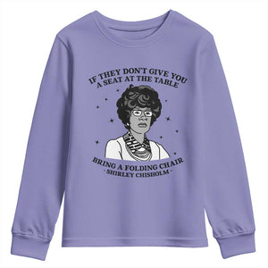Shirley Chisholm Seat At The Table Quote Youth Sweatshirt Black History Month Gift TS12 Violet Print Your Wear