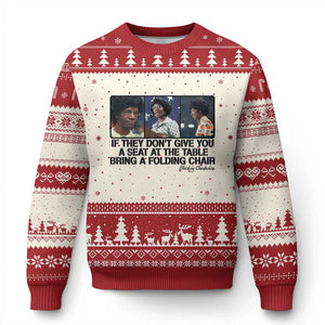 Shirley Chisholm Seat At The Table Quote Ugly Christmas Sweater Strong Black Women Pride TS12 Beige Red Print Your Wear