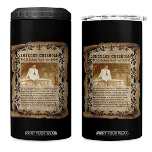 Vintage Newspaper Shirley Chisholm 4 in 1 Can Cooler Tumbler Black History Month Gift TS12 One Size: 16 oz Black Print Your Wear