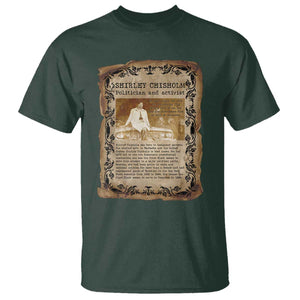 Vintage Newspaper Shirley Chisholm T Shirt Black History Month Gift TS12 Dark Forest Green Print Your Wear