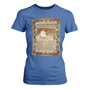 Vintage Newspaper Shirley Chisholm T Shirt For Women Black History Month Gift TS12 Royal Blue Print Your Wear