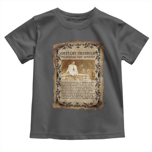 Vintage Newspaper Shirley Chisholm Toddler T Shirt Black History Month Gift TS12 Dark Heather Print Your Wear