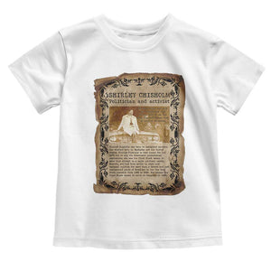 Vintage Newspaper Shirley Chisholm Toddler T Shirt Black History Month Gift TS12 White Print Your Wear