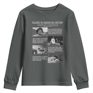 Shirley Chisholm Youth Sweatshirt Black Woman Leadership Icon TS12 Dark Heather Print Your Wear