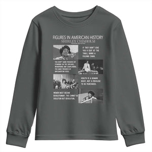 Shirley Chisholm Legacy Youth Sweatshirt Civil Rights Woman Leader TS12 Dark Heather Print Your Wear