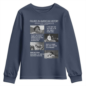 Shirley Chisholm Legacy Youth Sweatshirt Civil Rights Woman Leader TS12 Navy Print Your Wear