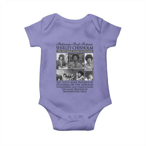 Shirley Chisholm Baby Onesie You Make Progress By Implementing Ideas Quote TS12 Violet Print Your Wear