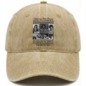 Shirley Chisholm Washed Cotton Baseball Cap You Make Progress By Implementing Ideas Quote TS12 Print Your Wear