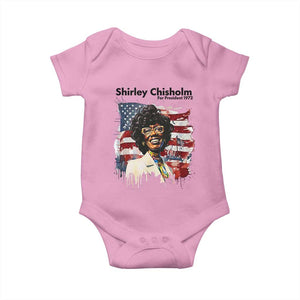 Shirley Chisholm For President 1972 With American Flag Baby Onesie TS12 Light Pink Print Your Wear