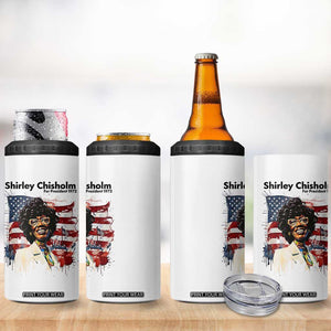 Shirley Chisholm For President 1972 With American Flag 4 in 1 Can Cooler Tumbler TS12 Print Your Wear