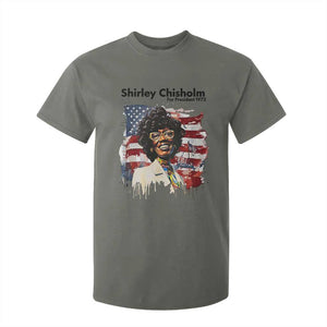 Shirley Chisholm For President 1972 With American Flag T Shirt For Kid TS12 Military Green Print Your Wear