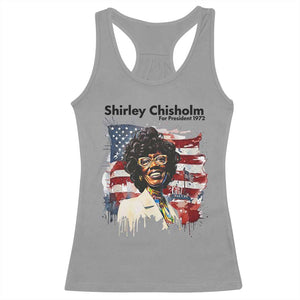 Shirley Chisholm For President 1972 With American Flag Racerback Tank Top TS12 Sport Gray Print Your Wear
