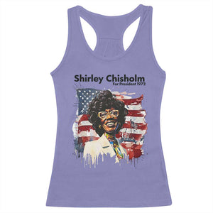 Shirley Chisholm For President 1972 With American Flag Racerback Tank Top TS12 Violet Print Your Wear