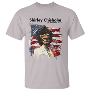 Shirley Chisholm For President 1972 With American Flag T Shirt TS12 Ice Gray Print Your Wear
