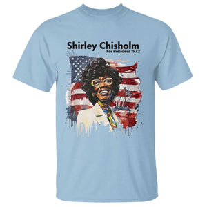Shirley Chisholm For President 1972 With American Flag T Shirt TS12 Light Blue Print Your Wear