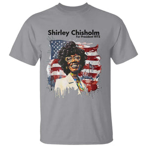 Shirley Chisholm For President 1972 With American Flag T Shirt TS12 Sport Gray Print Your Wear