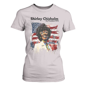 Shirley Chisholm For President 1972 With American Flag T Shirt For Women TS12 Ice Gray Print Your Wear
