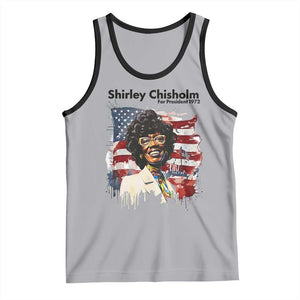 Shirley Chisholm For President 1972 With American Flag Tank Top TS12 Athletic Heather Black Print Your Wear