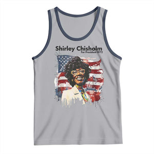 Shirley Chisholm For President 1972 With American Flag Tank Top TS12 Athletic Heather Navy Print Your Wear