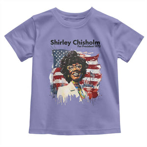 Shirley Chisholm For President 1972 With American Flag Toddler T Shirt TS12 Violet Print Your Wear