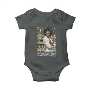 Shirley Chisholm Civil Rights Leader Quote Baby Onesie Reject Stereotype TS12 Dark Heather Print Your Wear