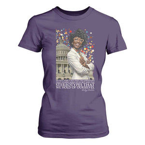 Shirley Chisholm Civil Rights Leader Quote T Shirt For Women Reject Stereotype TS12 Purple Print Your Wear