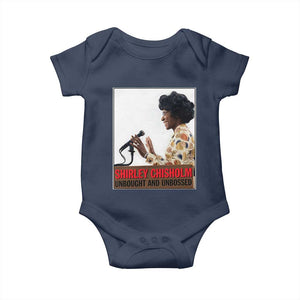 Shirley Chisholm Feminist Empowerment Baby Onesie Unbought And Unbossed TS12 Navy Print Your Wear