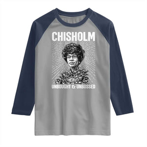 Shirley Chisholm Unbought And Unbossed Feminist Raglan Shirt TS12 Sport Gray Navy Print Your Wear