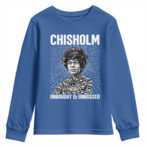 Shirley Chisholm Unbought And Unbossed Feminist Youth Sweatshirt TS12 Royal Blue Print Your Wear