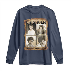Vintage Shirley Chisholm Unbought And Unbossed Long Sleeve Shirt Womens History Month TS12 Navy Print Your Wear