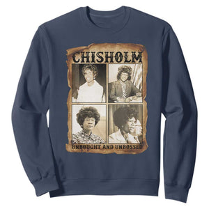 Vintage Shirley Chisholm Unbought And Unbossed Sweatshirt Womens History Month TS12 Navy Print Your Wear