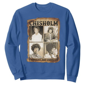 Vintage Shirley Chisholm Unbought And Unbossed Sweatshirt Womens History Month TS12 Royal Blue Print Your Wear