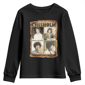 Vintage Shirley Chisholm Unbought And Unbossed Youth Sweatshirt Womens History Month TS12 Black Print Your Wear