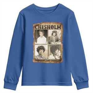 Vintage Shirley Chisholm Unbought And Unbossed Youth Sweatshirt Womens History Month TS12 Royal Blue Print Your Wear