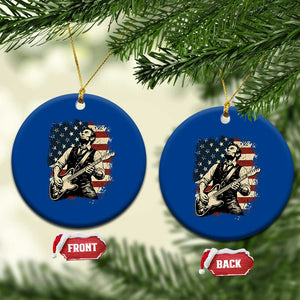 Vintage Abraham Lincoln Playing Electric Guitar Ceramic Ornament Patriotic Rocker Gift TS12 1pc Blue Print Your Wear