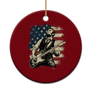 Vintage Abraham Lincoln Playing Electric Guitar Ceramic Ornament Patriotic Rocker Gift TS12 1pc Red Print Your Wear